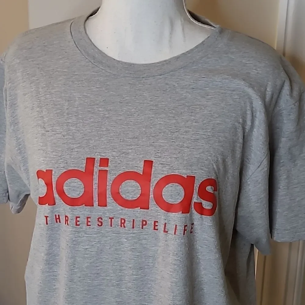 Adidas Gray and Red Tee Shirt
